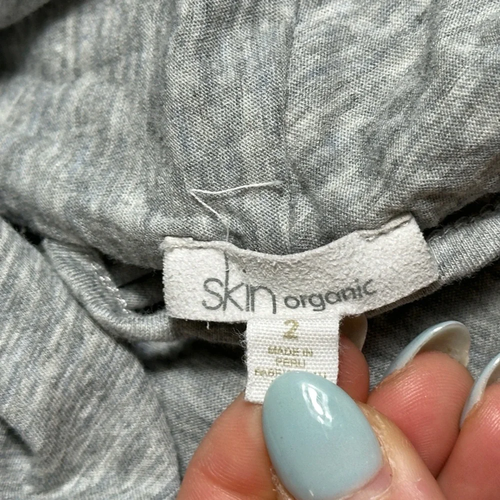 SKIN Organic Pima Cotton Jersey Robe Size 2 - Picture 5 of 8
